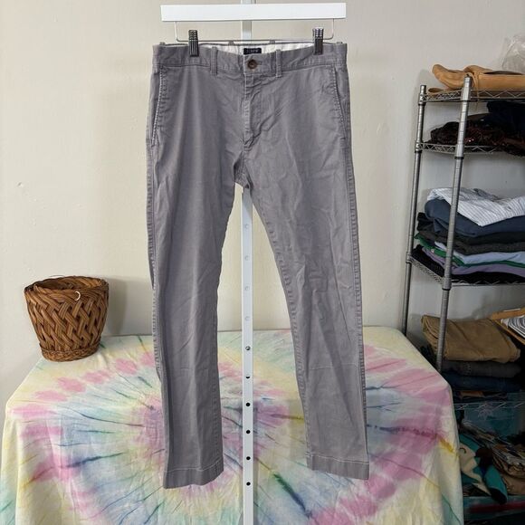 Men's Gray Pants J CREW flex 30x32 grey chino pants classic preppy - Picture 3 of 5